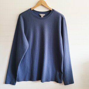 Cloudveil Shirt Mens M Blue Pullover Textured Long Sleeve Sweater